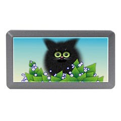 Kitten Black Furry Illustration Memory Card Reader (mini) by Sapixe