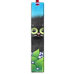 Kitten Black Furry Illustration Large Book Marks by Sapixe