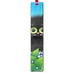 Kitten Black Furry Illustration Large Book Marks Front