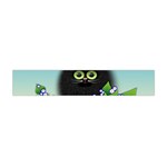 Kitten Black Furry Illustration Flano Scarf (Mini) Front