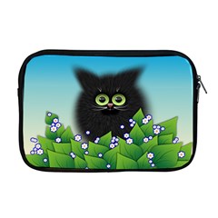 Kitten Black Furry Illustration Apple Macbook Pro 17  Zipper Case by Sapixe