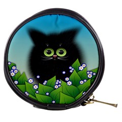 Kitten Black Furry Illustration Mini Makeup Bag by Sapixe