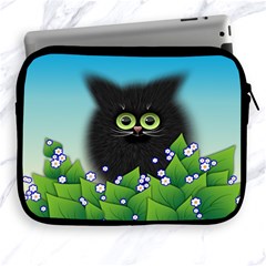 Kitten Black Furry Illustration Apple Ipad 2/3/4 Zipper Cases by Sapixe