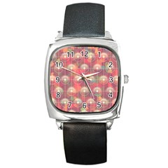 Colorful Background Abstract Square Metal Watch by Sapixe