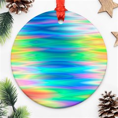 Wave Rainbow Bright Texture Ornament (round) by Sapixe