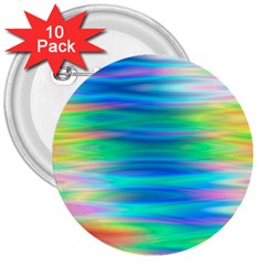 Wave Rainbow Bright Texture 3  Buttons (10 Pack)  by Sapixe