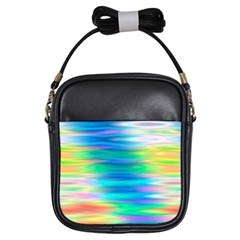 Wave Rainbow Bright Texture Girls Sling Bag by Sapixe