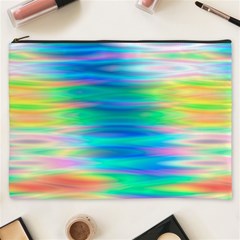 Wave Rainbow Bright Texture Cosmetic Bag (xxxl) by Sapixe