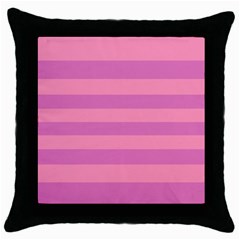 Pink Stripes Striped Design Pattern Throw Pillow Case (black) by Sapixe