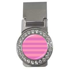 Pink Stripes Striped Design Pattern Money Clips (cz)  by Sapixe