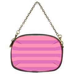 Pink Stripes Striped Design Pattern Chain Purse (two Sides) by Sapixe