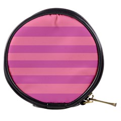 Pink Stripes Striped Design Pattern Mini Makeup Bag by Sapixe