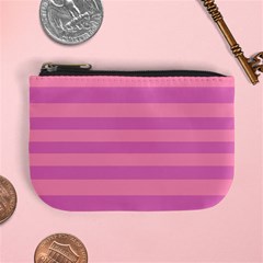 Pink Stripes Striped Design Pattern Mini Coin Purse by Sapixe