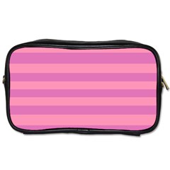 Pink Stripes Striped Design Pattern Toiletries Bag (two Sides) by Sapixe