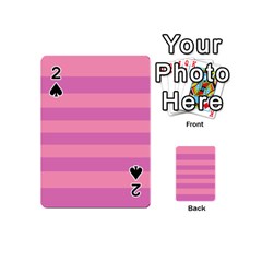 Pink Stripes Striped Design Pattern Playing Cards Double Sided (mini) by Sapixe