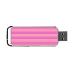 Pink Stripes Striped Design Pattern Portable Usb Flash (two Sides) by Sapixe