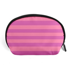 Pink Stripes Striped Design Pattern Accessory Pouch (large) by Sapixe