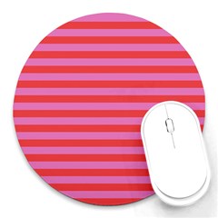 Stripes Striped Design Pattern Round Mousepads by Sapixe