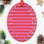 Stripes Striped Design Pattern Oval Filigree Ornament (Two Sides) Front