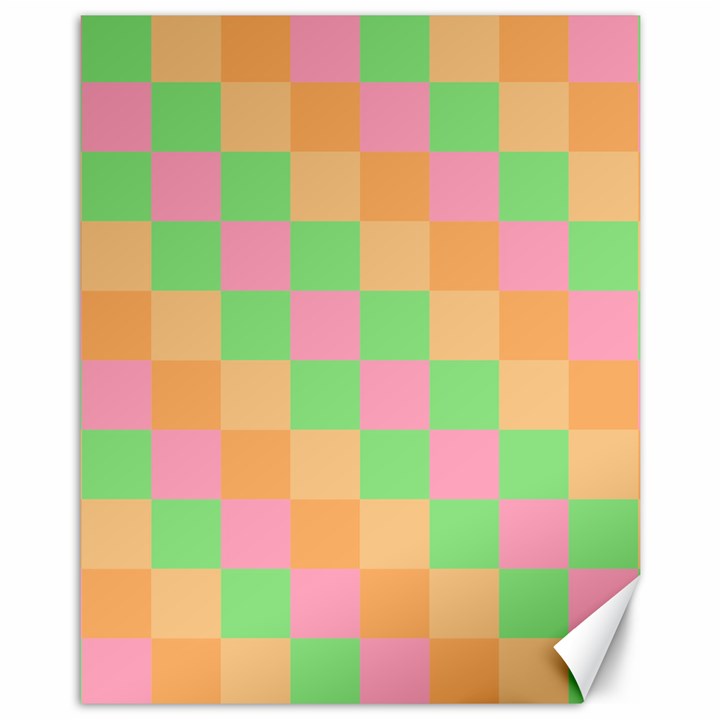 Checkerboard Pastel Squares Canvas 11  x 14 