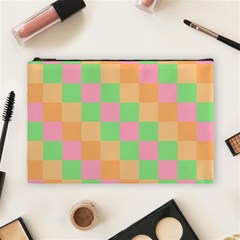 Checkerboard Pastel Squares Cosmetic Bag (large) by Sapixe