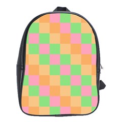 Checkerboard Pastel Squares School Bag (large)