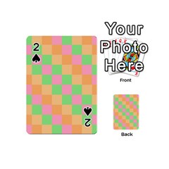 Checkerboard Pastel Squares Playing Cards Double Sided (mini)