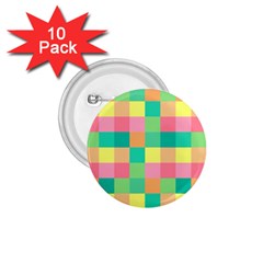 Checkerboard Pastel Squares 1 75  Buttons (10 Pack) by Sapixe