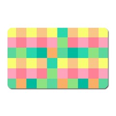 Checkerboard Pastel Squares Magnet (rectangular) by Sapixe