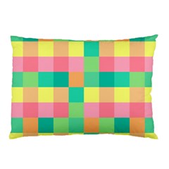 Checkerboard Pastel Squares Pillow Case by Sapixe