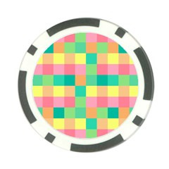 Checkerboard Pastel Squares Poker Chip Card Guard (10 Pack)