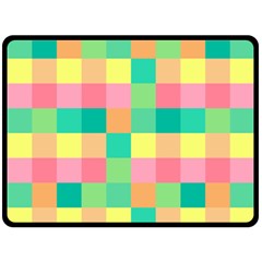 Checkerboard Pastel Squares Fleece Blanket (large)  by Sapixe