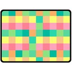 Checkerboard Pastel Squares Fleece Blanket (Large)  80 x60  Blanket Front