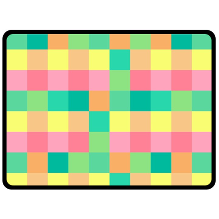 Checkerboard Pastel Squares Fleece Blanket (Large) 