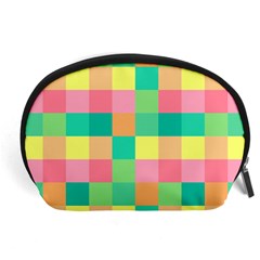 Checkerboard Pastel Squares Accessory Pouch (large) by Sapixe