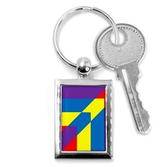 Colorful Red Yellow Blue Purple Key Chain (rectangle) by Sapixe