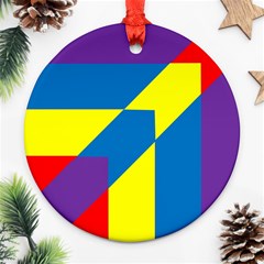 Colorful Red Yellow Blue Purple Round Ornament (two Sides) by Sapixe