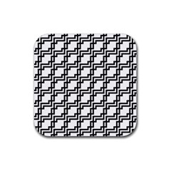 Pattern Monochrome Repeat Rubber Coaster (square)  by Sapixe