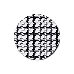 Pattern Monochrome Repeat Rubber Round Coaster (4 Pack)  by Sapixe