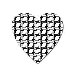 Pattern Monochrome Repeat Heart Magnet by Sapixe