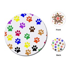 Pawprints Paw Prints Paw Animal Playing Cards (round) by Sapixe