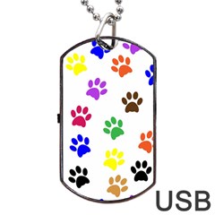 Pawprints Paw Prints Paw Animal Dog Tag Usb Flash (two Sides) by Sapixe