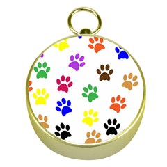 Pawprints Paw Prints Paw Animal Gold Compasses by Sapixe