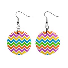 Chevron Pattern Design Texture Mini Button Earrings by Sapixe