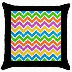 Chevron Pattern Design Texture Throw Pillow Case (black) by Sapixe