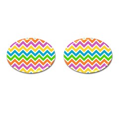 Chevron Pattern Design Texture Cufflinks (oval) by Sapixe