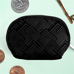 Diagonal Square Black Background Accessory Pouch (medium) by Sapixe