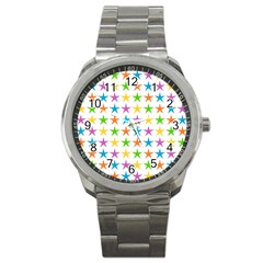 Star Pattern Design Decoration Sport Metal Watch