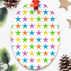 Star Pattern Design Decoration Oval Ornament (Two Sides)