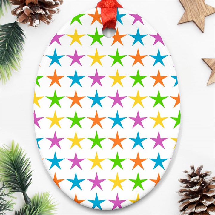 Star Pattern Design Decoration Oval Ornament (Two Sides)